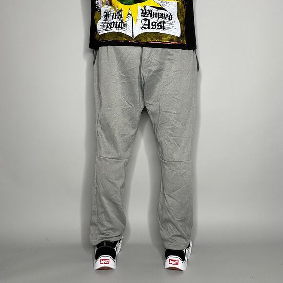 Nike Sweatpants Light Grey Polyester Subtle Embroidered Swoosh Baggy Therma Fit - Picture 3 of 4